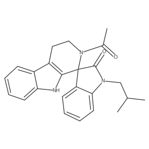 2-acetyl-1'-(2-methylpropyl)-2,3,4,9-tetrahydrospiro[beta-carboline-1,3'-indol]-2'(1'H)-one Structure