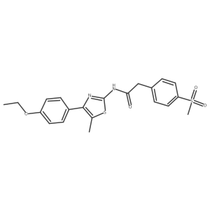 N-(4-(4-ethoxyphenyl)-5-methylthiazol-2-yl)-2-(4-(methylsulfonyl)phenyl)acetamide Structure