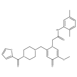 N-(2,5-dimethylphenyl)-2-(2-((4-(furan-2-carbonyl)piperazin-1-yl)methyl)-5-methoxy-4-oxopyridin-1(4H)-yl)acetamide结构式