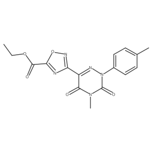 Ethyl 3-[4-methyl-2-(4-methylphenyl)-3,5-dioxo-2,3,4,5-tetrahydro-1,2,4-triazin-6-yl]-1,2,4-oxadiazole-5-carboxylate结构式