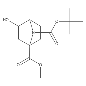7-(tert-Butyl) 1-methyl 3-hydroxy-7-azabicyclo[2.2.1]heptane-1,7-dicarboxylate结构式