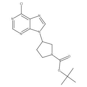 tert-butyl 3-(6-chloro-9H-purin-9-yl)pyrrolidine-1-carboxylate结构式