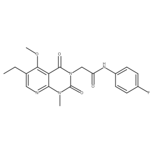 2-(6-ethyl-5-methoxy-1-methyl-2,4-dioxo-1,2-dihydropyrido[2,3-d]pyrimidin-3(4H)-yl)-N-(4-fluorophenyl)acetamide结构式