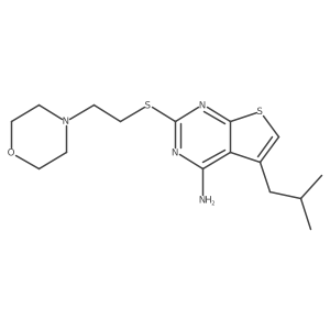 5-(2-Methylpropyl)-2-{[2-(morpholin-4-yl)ethyl]sulfanyl}thieno[2,3-d]pyrimidin-4-amine Structure