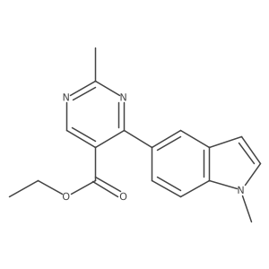 ethyl 2-methyl-4-(1-methyl-1H-indol-5-yl)pyrimidine-5-carboxylate结构式