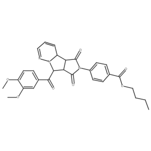 butyl 4-[(1R,2S,6R,7S)-7-(3,4-dimethoxybenzoyl)-3,5-dioxo-4,8,9-triazatricyclo[6.4.0.02,6]dodeca-9,11-dien-4-yl]benzoate结构式