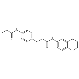 N-(6-((2-((2,3-dihydrobenzo[b][1,4]dioxin-6-yl)amino)-2-oxoethyl)thio)pyridazin-3-yl)propionamide Structure