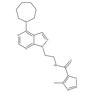 N-(2-(4-(azepan-1-yl)-1H-pyrazolo[3,4-d]pyrimidin-1-yl)ethyl)-4-methyl-1,2,3-thiadiazole-5-carboxamide结构式