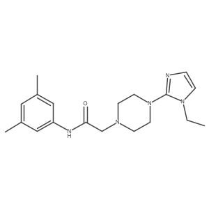 N-(3,5-dimethylphenyl)-2-(4-(1-ethyl-1H-imidazol-2-yl)piperazin-1-yl)acetamide结构式