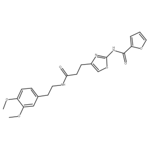 N-(4-(3-((3,4-dimethoxyphenethyl)amino)-3-oxopropyl)thiazol-2-yl)furan-2-carboxamide结构式