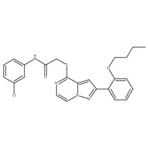 2-{[2-(2-butoxyphenyl)pyrazolo[1,5-a]pyrazin-4-yl]sulfanyl}-N-(3-chlorophenyl)acetamide结构式