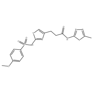 3-(2-(4-methoxyphenylsulfonamido)thiazol-4-yl)-N-(5-methyl-1,3,4-thiadiazol-2-yl)propanamide Structure