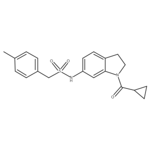 N-(1-(cyclopropanecarbonyl)indolin-6-yl)-1-(p-tolyl)methanesulfonamide Structure