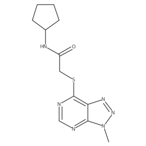 N-cyclopentyl-2-({3-methyl-3H-[1,2,3]triazolo[4,5-d]pyrimidin-7-yl}sulfanyl)acetamide结构式