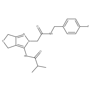 CC(C)C(=O)Nc1c2c(nn1CC(=O)NCc1ccc(F)cc1)CSC2结构式