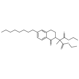 Diethyl 2-methyl-2-(6-octyl-1-oxo-1,2,3,4-tetrahydronaphthalen-2-yl)malonate Structure
