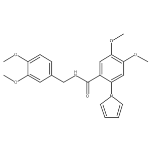 COc1ccc(CNC(=O)c2cc(OC)c(OC)cc2-n2cccc2)cc1OC结构式