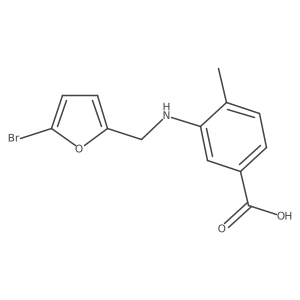 3-{[(5-Bromofuran-2-yl)methyl]amino}-4-methylbenzoic acid Structure