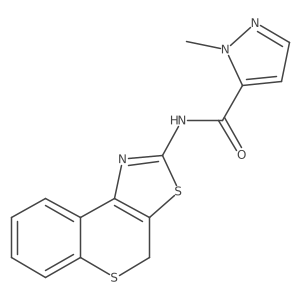 1-methyl-N-(4H-thiochromeno[4,3-d]thiazol-2-yl)-1H-pyrazole-5-carboxamide结构式