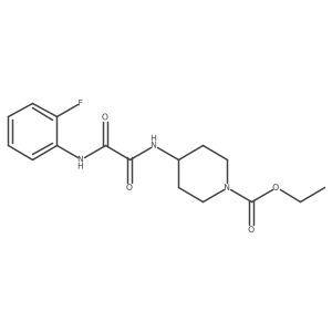 Ethyl 4-(2-((2-fluorophenyl)amino)-2-oxoacetamido)piperidine-1-carboxylate结构式