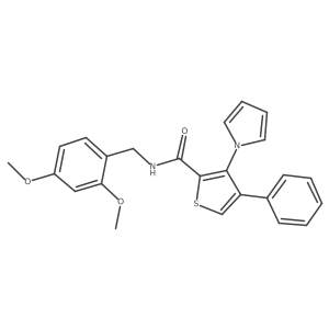 N-(2,4-dimethoxybenzyl)-4-phenyl-3-(1H-pyrrol-1-yl)thiophene-2-carboxamide结构式