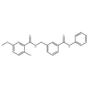 5-chloro-2-(methylsulfanyl)-N-{[3-(phenylcarbamoyl)phenyl]methyl}pyrimidine-4-carboxamide Structure