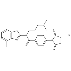 N-(3-(dimethylamino)propyl)-4-(2,5-dioxopyrrolidin-1-yl)-N-(4-methylbenzo[d]thiazol-2-yl)benzamide hydrochloride Structure