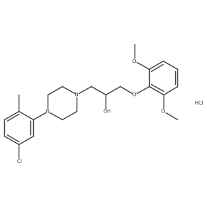 1-[4-(5-chloro-2-methyl-phenyl)piperazin-1-yl]-3-(2,6-dimethoxyphenoxy)propan-2-ol;hydrochloride结构式