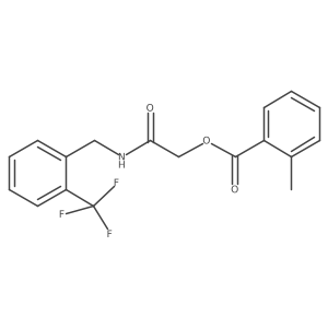 2-Oxo-2-((2-(trifluoromethyl)benzyl)amino)ethyl 2-methylbenzoate Structure