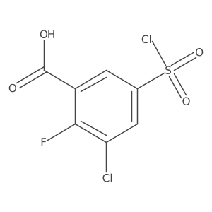 3-Chloro-5-(chlorosulfonyl)-2-fluorobenzoic acid Structure