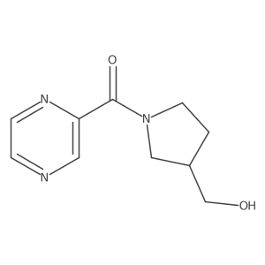 (3-(Hydroxymethyl)pyrrolidin-1-yl)(pyrazin-2-yl)methanone结构式