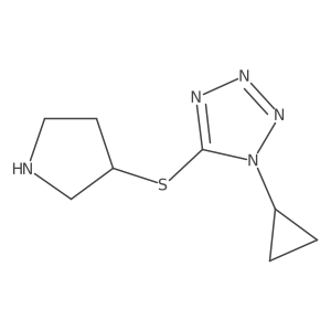 1-Cyclopropyl-5-(3-pyrrolidinylthio)-1H-tetrazole Structure