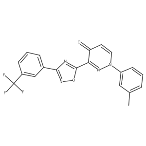 1-(3-Methylphenyl)-3-{3-[3-(trifluoromethyl)phenyl]-1,2,4-oxadiazol-5-yl}-1,4-dihydropyridazin-4-one结构式