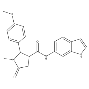 N-(1H-indol-6-yl)-2-(4-methoxyphenyl)-1-methyl-5-oxopyrrolidine-3-carboxamide结构式