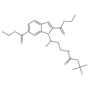 diethyl 1-{(2S)-4-[(tert-butoxycarbonyl)amino]butan-2-yl}-1H-indole-2,6-dicarboxylate Structure
