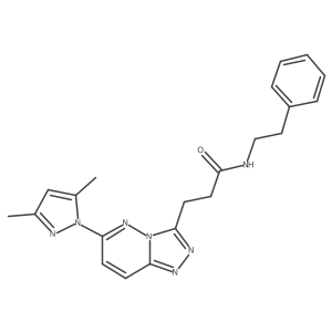 3-[6-(3,5-dimethyl-1H-pyrazol-1-yl)[1,2,4]triazolo[4,3-b]pyridazin-3-yl]-N-(2-phenylethyl)propanamide结构式