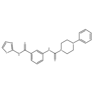 4-phenyl-N-[3-(1,3-thiazol-2-ylcarbamoyl)phenyl]piperazine-1-carboxamide结构式