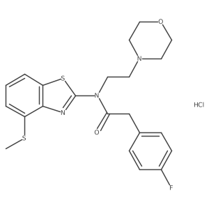 2-(4-fluorophenyl)-N-(4-(methylthio)benzo[d]thiazol-2-yl)-N-(2-morpholinoethyl)acetamide hydrochloride Structure
