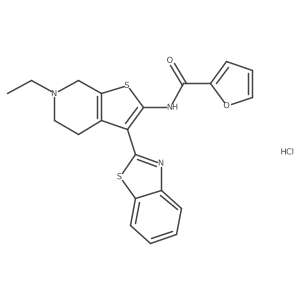 N-(3-(benzo[d]thiazol-2-yl)-6-ethyl-4,5,6,7-tetrahydrothieno[2,3-c]pyridin-2-yl)furan-2-carboxamide hydrochloride Structure