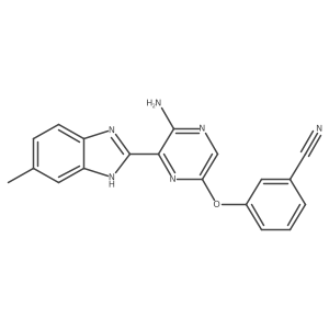 3-[5-amino-6-(6-methyl-1H-benzimidazol-2-yl)pyrazin-2-yl]oxybenzonitrile Structure