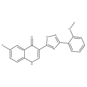 6-fluoro-3-(3-(2-methoxyphenyl)-1,2,4-oxadiazol-5-yl)quinolin-4(1H)-one结构式
