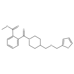 Methyl 2-(4-(((furan-2-ylmethyl)thio)methyl)piperidine-1-carbonyl)benzoate Structure
