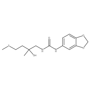 1-(Benzo[d][1,3]dioxol-5-yl)-3-(2-hydroxy-2-methyl-4-(methylthio)butyl)urea结构式