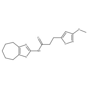 3-(3-methoxyisoxazol-5-yl)-N-(5,6,7,8-tetrahydro-4H-cyclohepta[d]thiazol-2-yl)propanamide Structure