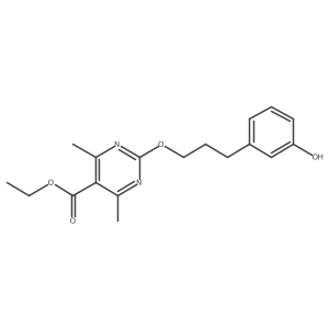 5-Pyrimidinecarboxylic acid, 2-[3-(3-hydroxyphenyl)propoxy]-4,6-dimethyl-, ethyl ester Structure