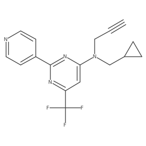 N-(cyclopropylmethyl)-N-(prop-2-yn-1-yl)-2-(pyridin-4-yl)-6-(trifluoromethyl)pyrimidin-4-amine结构式