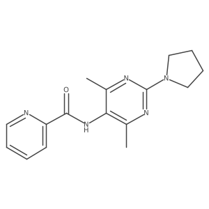 N-(4,6-dimethyl-2-(pyrrolidin-1-yl)pyrimidin-5-yl)picolinamide结构式