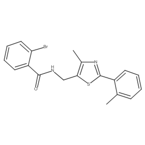 2-bromo-N-((4-methyl-2-(o-tolyl)thiazol-5-yl)methyl)benzamide结构式