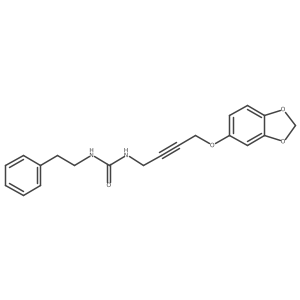 1-(4-(Benzo[d][1,3]dioxol-5-yloxy)but-2-yn-1-yl)-3-phenethylurea结构式