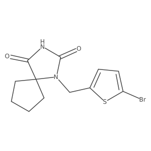 1-[(5-Bromothiophen-2-yl)methyl]-1,3-diazaspiro[4.4]nonane-2,4-dione结构式
